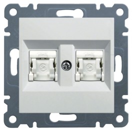 LUMINA 2 Gniazdo komputerowe podwójne RJ45 kat. 5e UTP białe